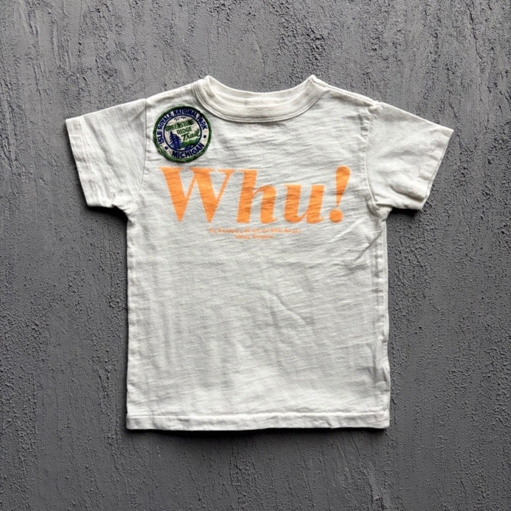 Denim Dungaree T Shirt Medium 120CM White Japan Baby Tee